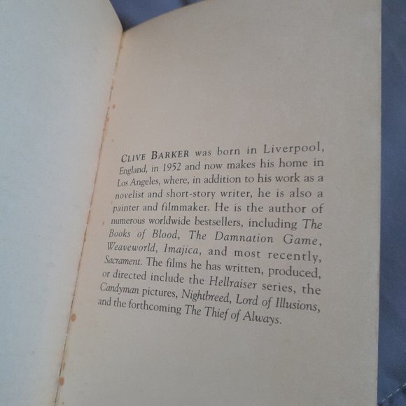 Sacrament By Clive Barker Vintage 1997 Paperback Book Horror - Picture 14 of 14